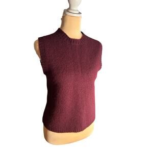 Bellerose Vintage Style Maroon Crewneck Sweater Vest Dark Academia Preppy Knit